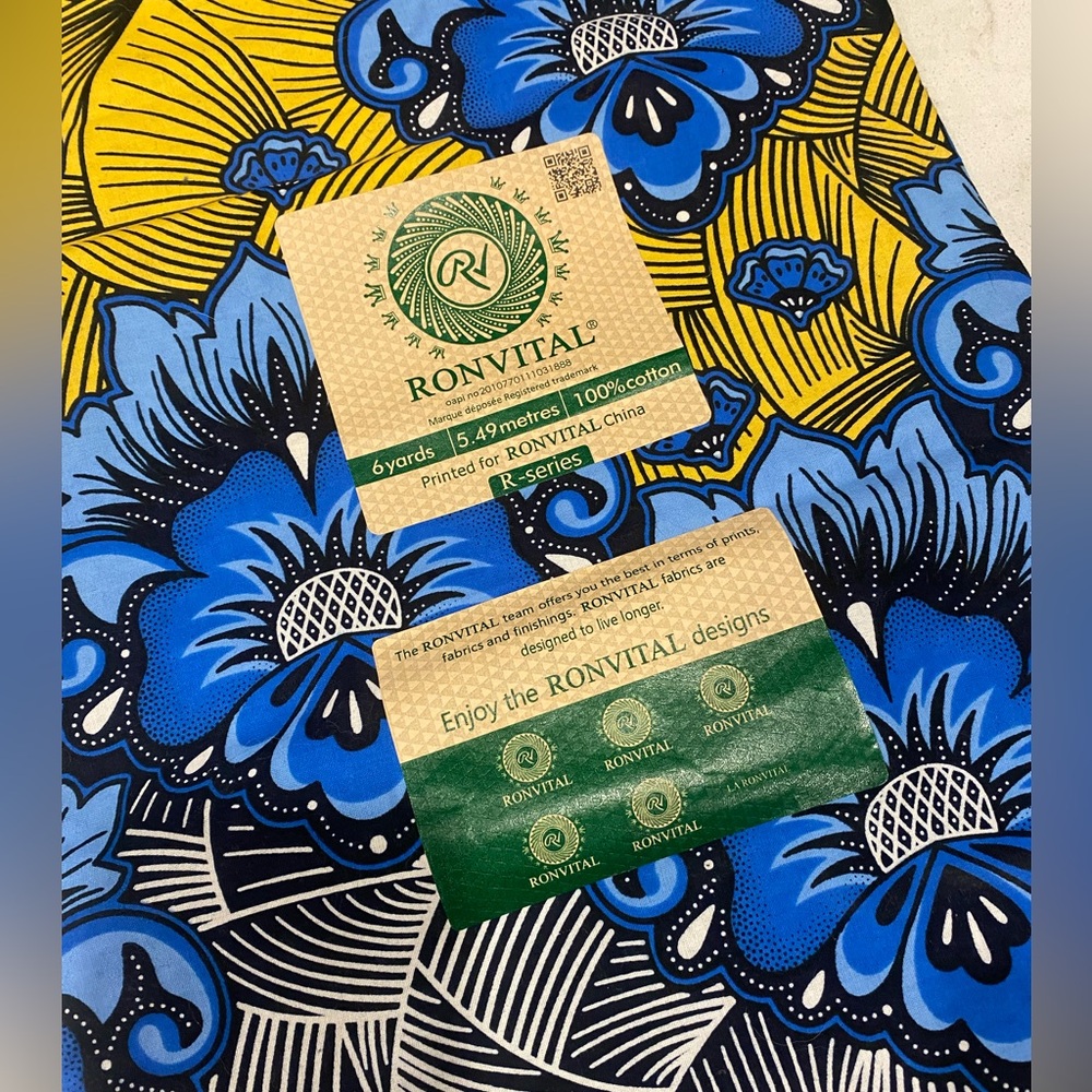 African wax print fabric, 6 yards - Picture 2 of 9